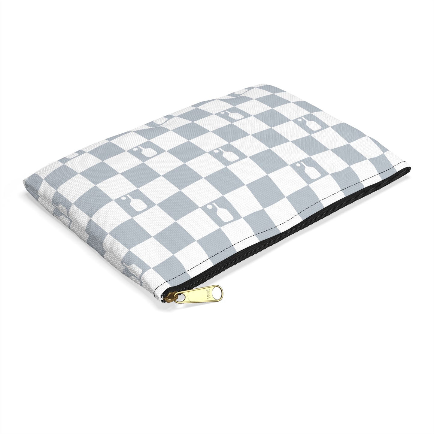 Pale Blue Checkered Pickleball Accessory Pouch