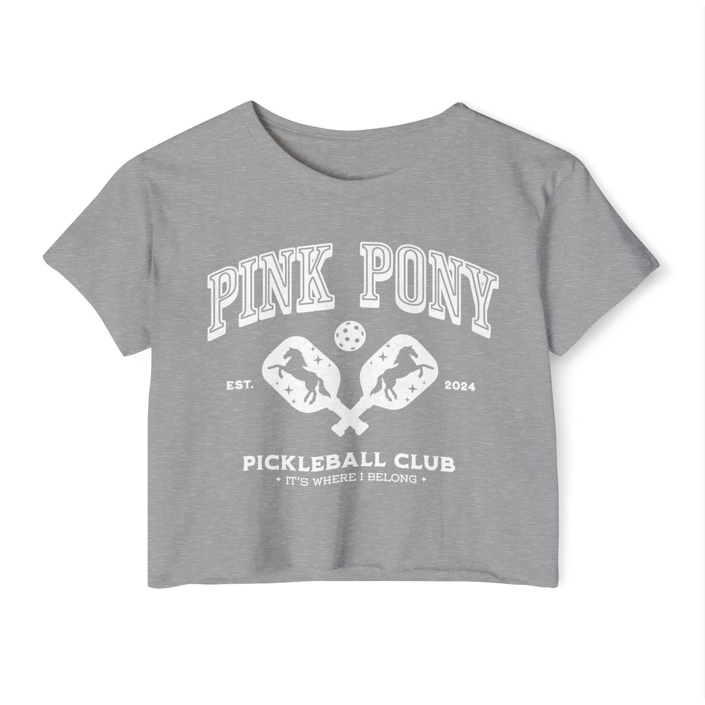 Pink Pony Raw Hem Crop Top