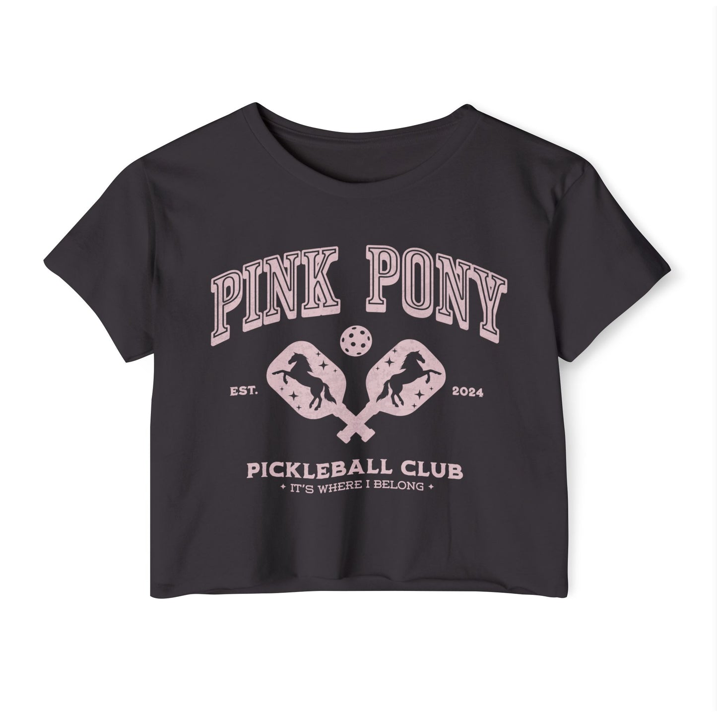 Pink Pony Raw Hem Crop Top