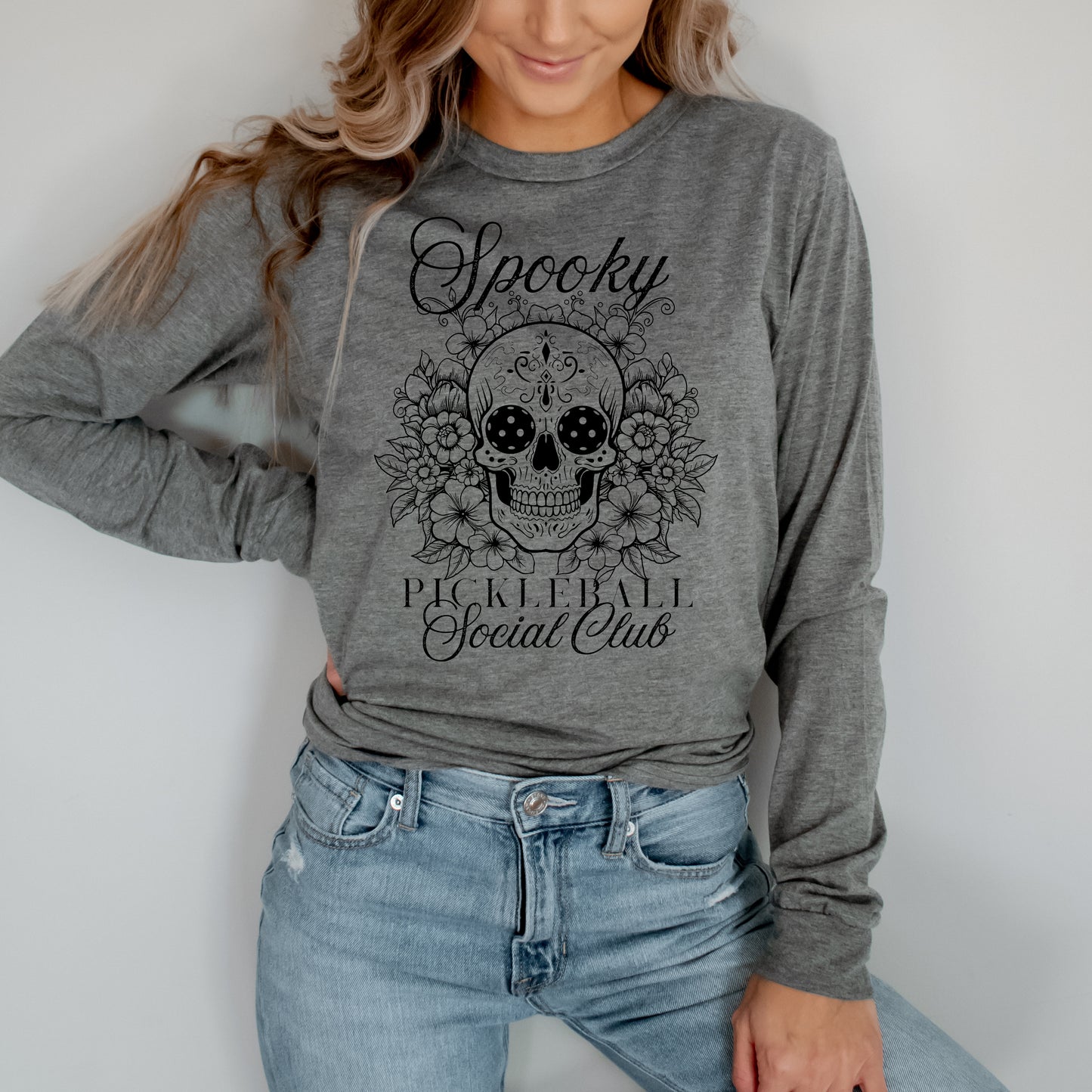Spooky Pickleball Long Sleeve Jersey Tee