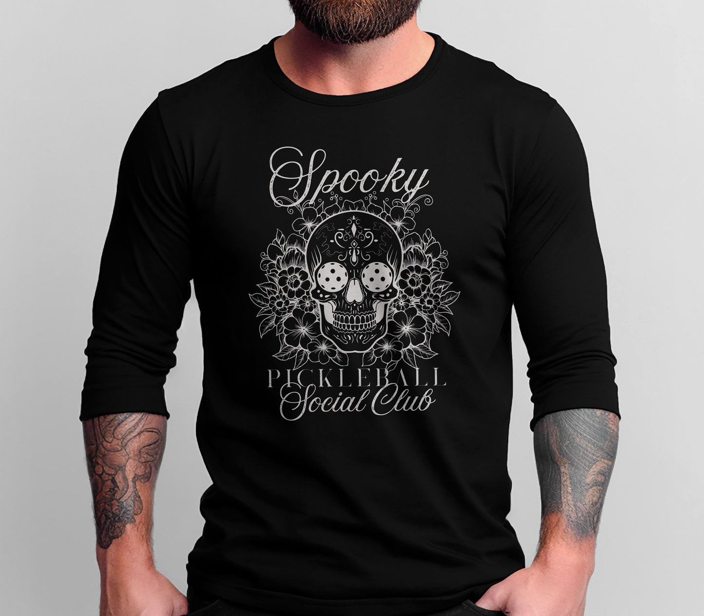 Spooky Pickleball Long Sleeve Jersey Tee