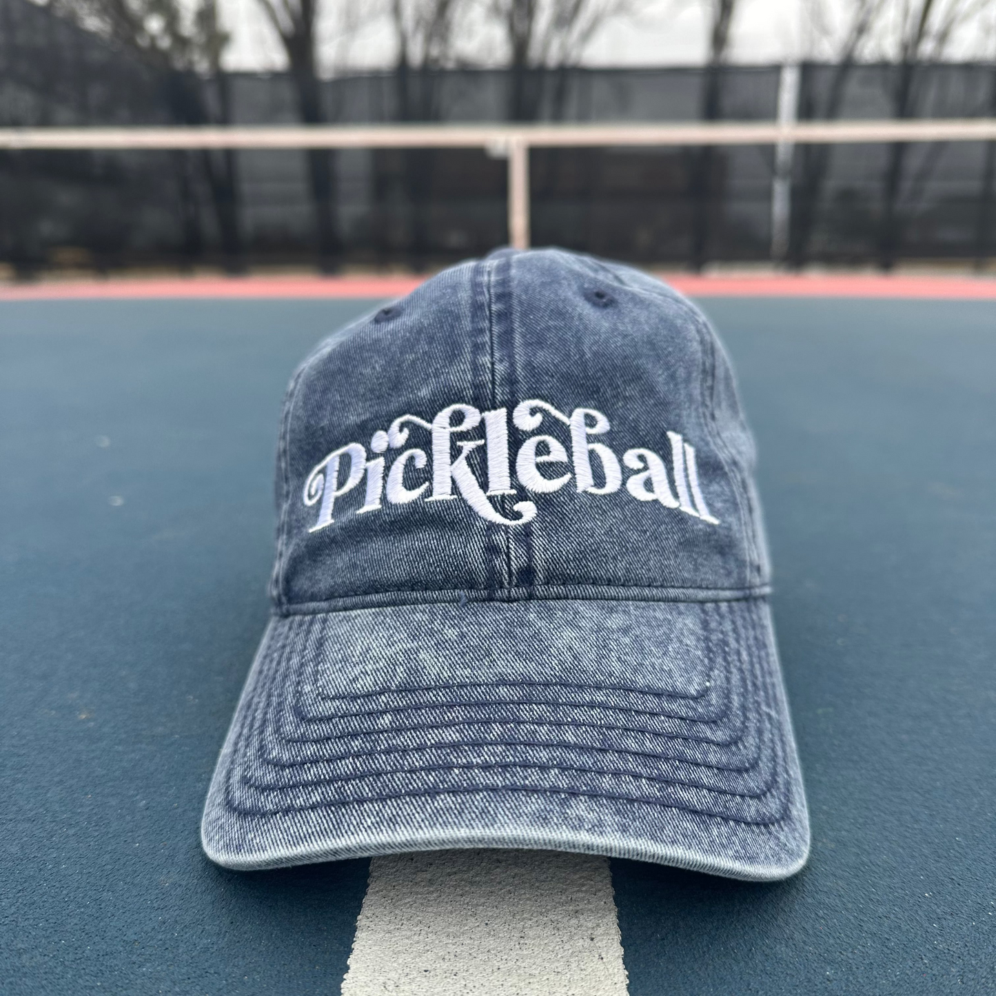 Vintage Pickleball Lettering Cotton Twill Cap