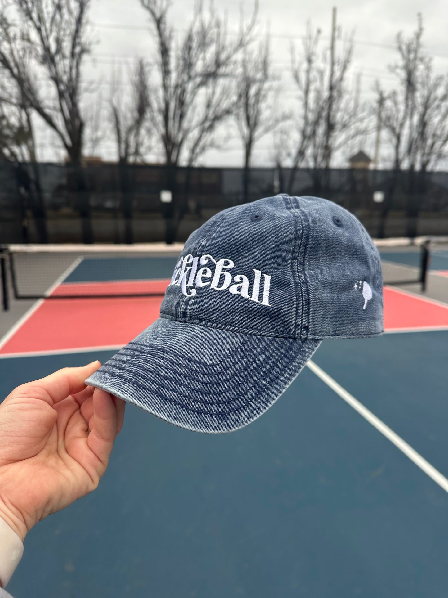 Vintage Pickleball Lettering Cotton Twill Cap