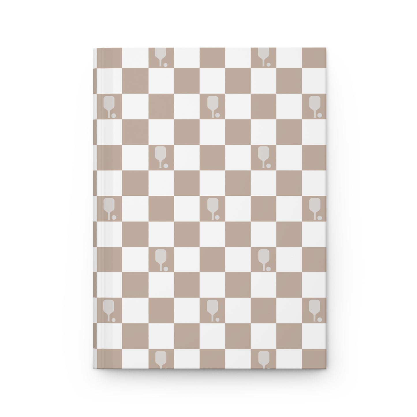 Tan Checkered Pickleball Hardcover Journal Matte