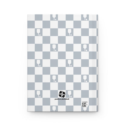 Pale Blue Checkered Pickleball Hardcover Journal Matte