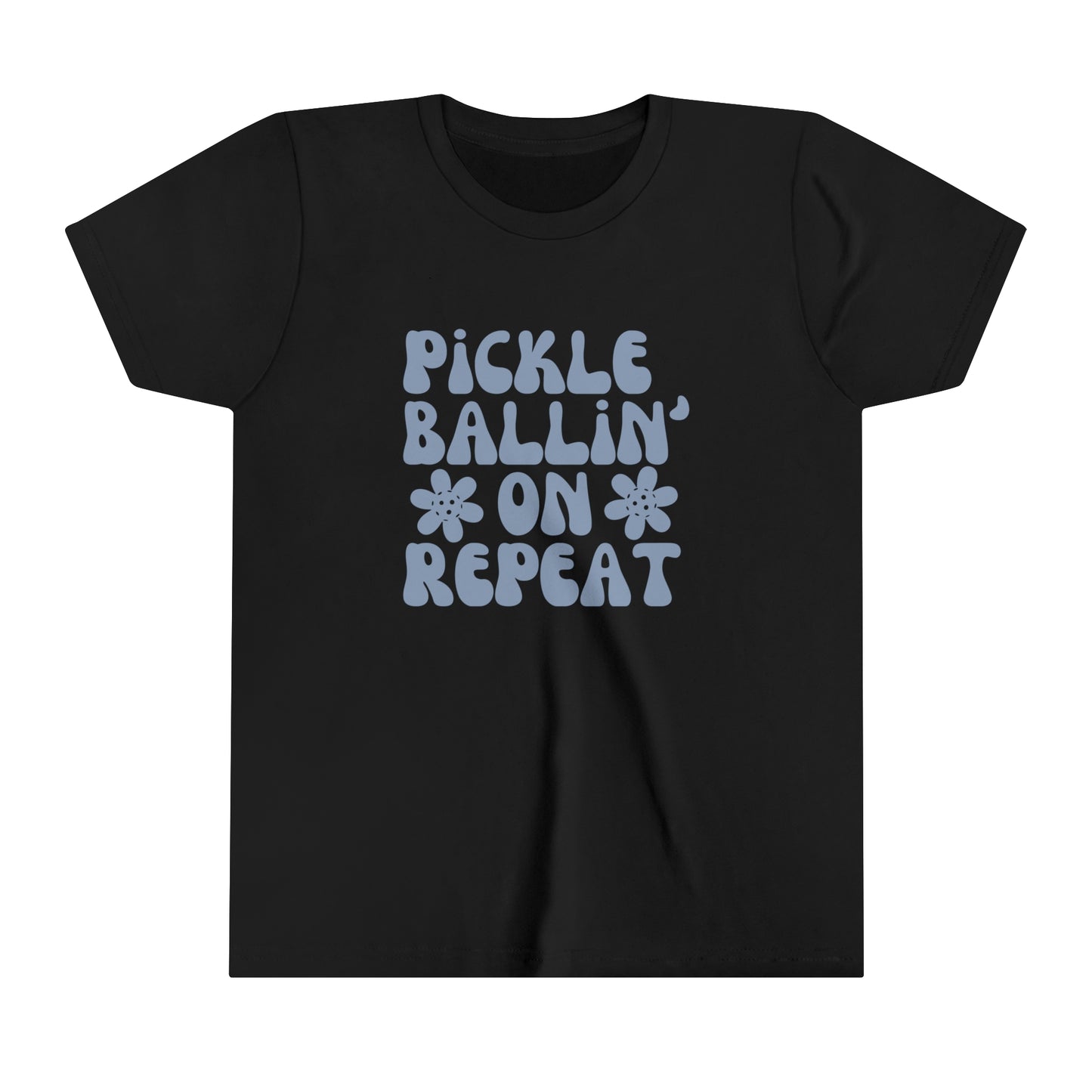 Pickleballin' On Repeat Youth Cotton Short Sleeve Tee