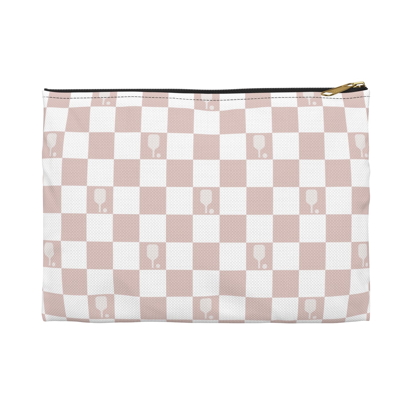 Dusty Rose Checkered Pickleball Accessory Pouch