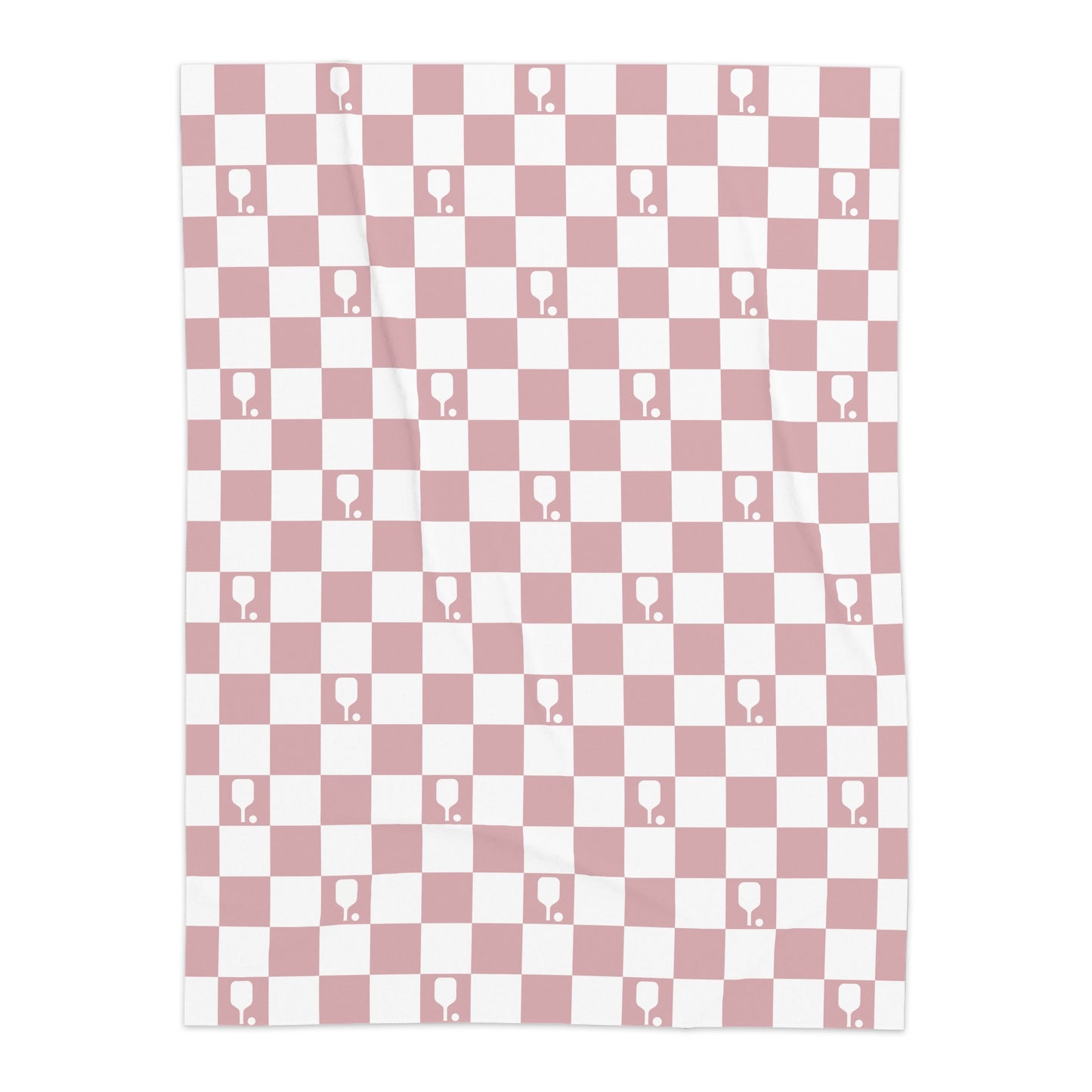 Rose Checkered Pickleball Sherpa Blanket