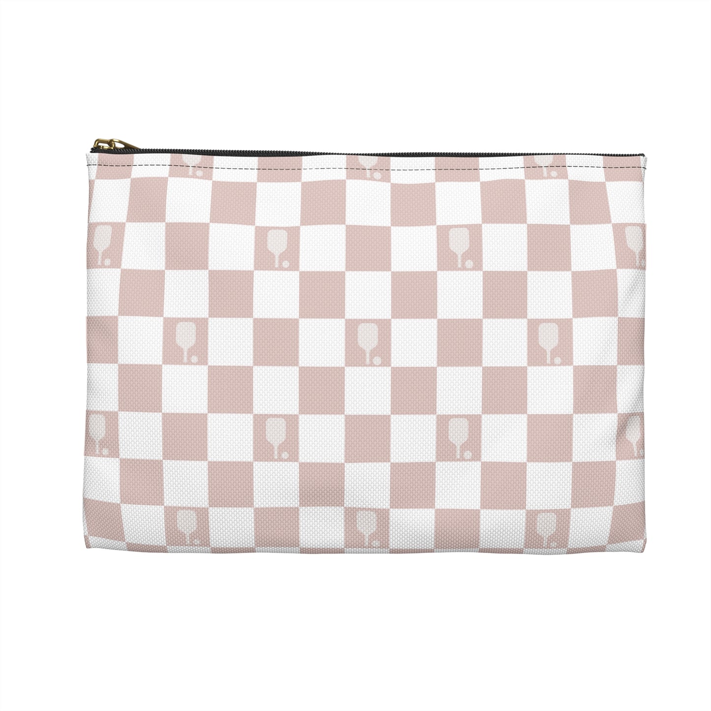 Dusty Rose Checkered Pickleball Accessory Pouch