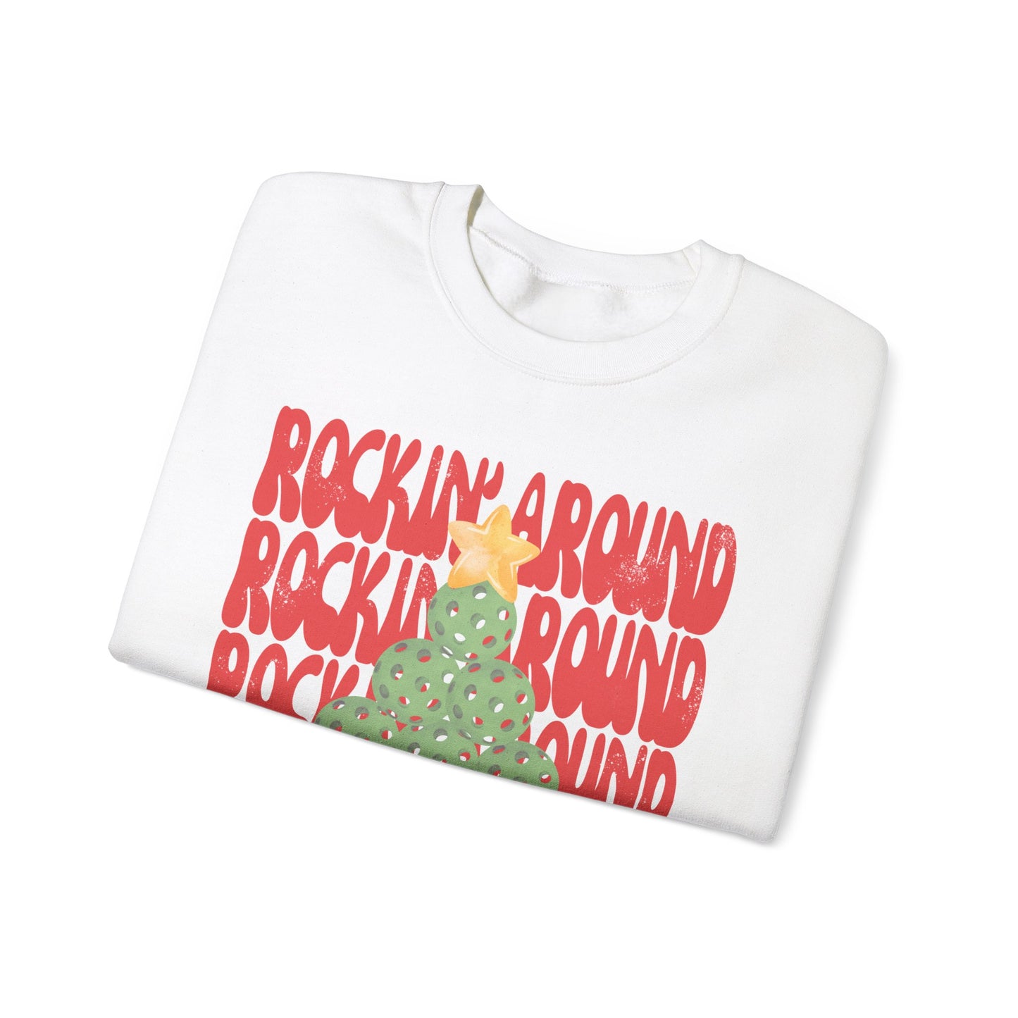 Rockin' Around The Ugly Pickleball Christmas Sweater