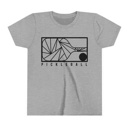 Geometric Pickleball Youth Cotton Short Sleeve Tee