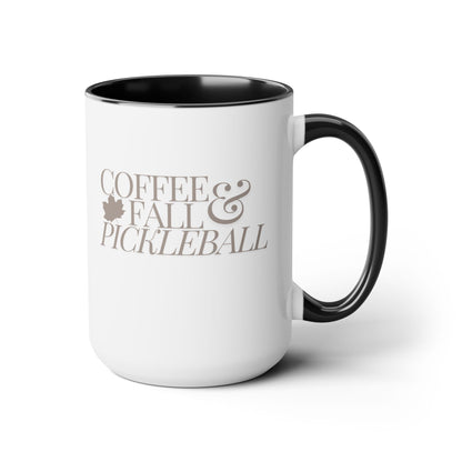 Coffee Fall & Pickleball 15oz Coffee Mug