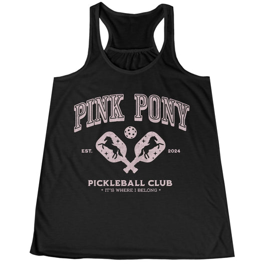 Pink Pony Pickleball Club Women's Flowy Racerback Tank