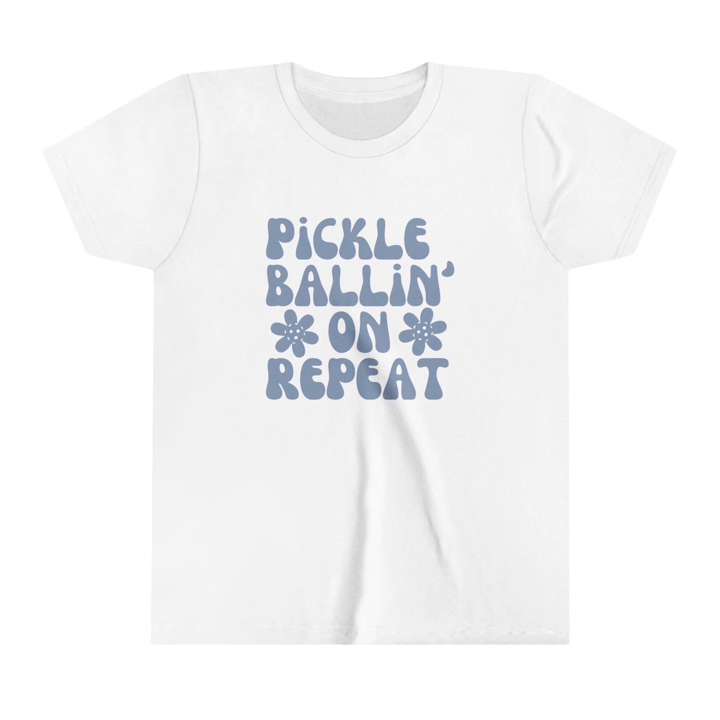 Pickleballin' On Repeat Youth Cotton Short Sleeve Tee