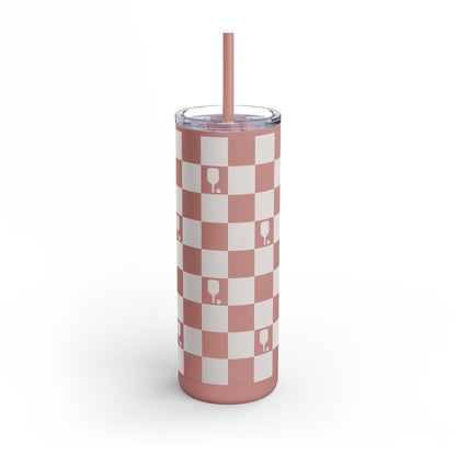 Checkered Pickleball Matte Tumbler, 20oz