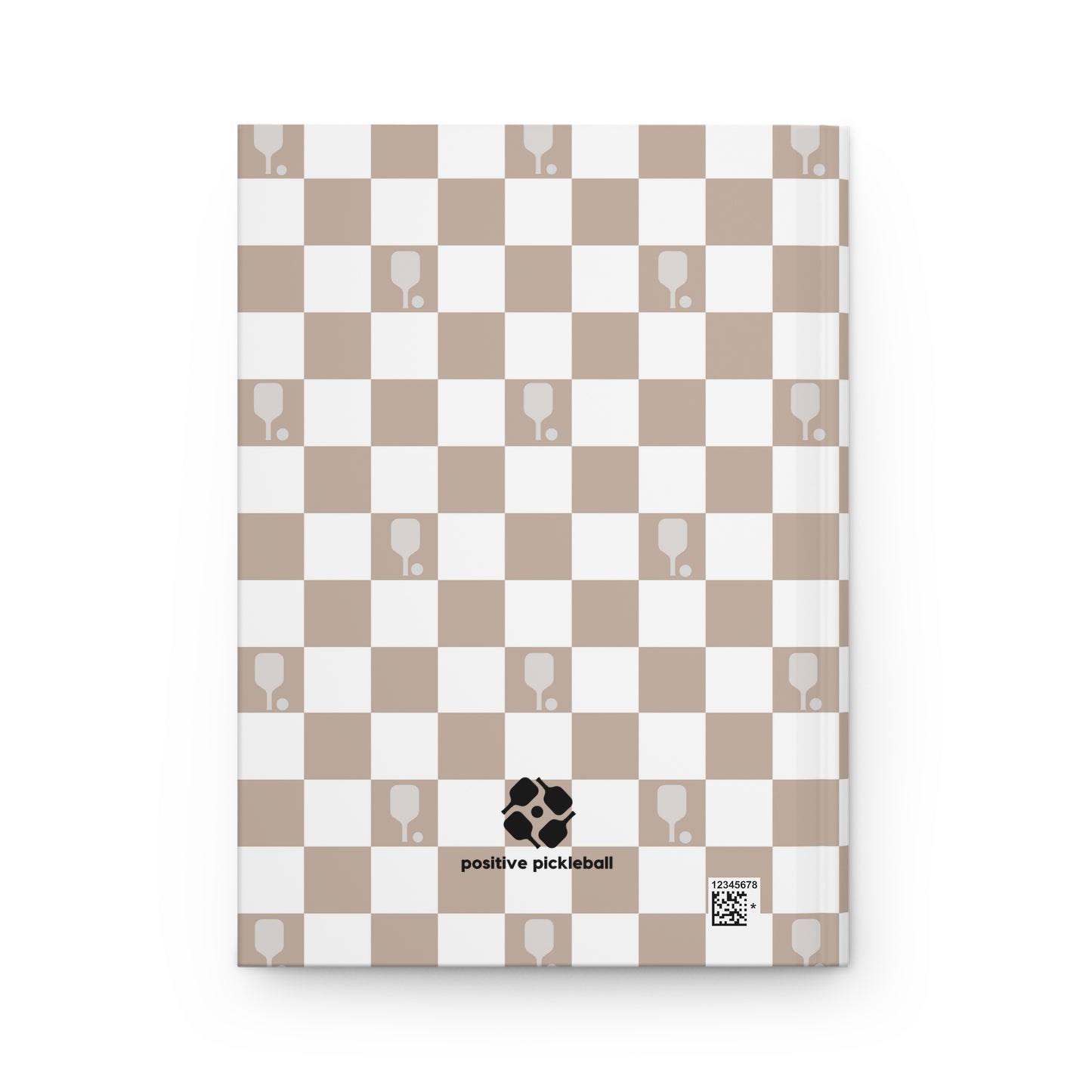 Tan Checkered Pickleball Hardcover Journal Matte