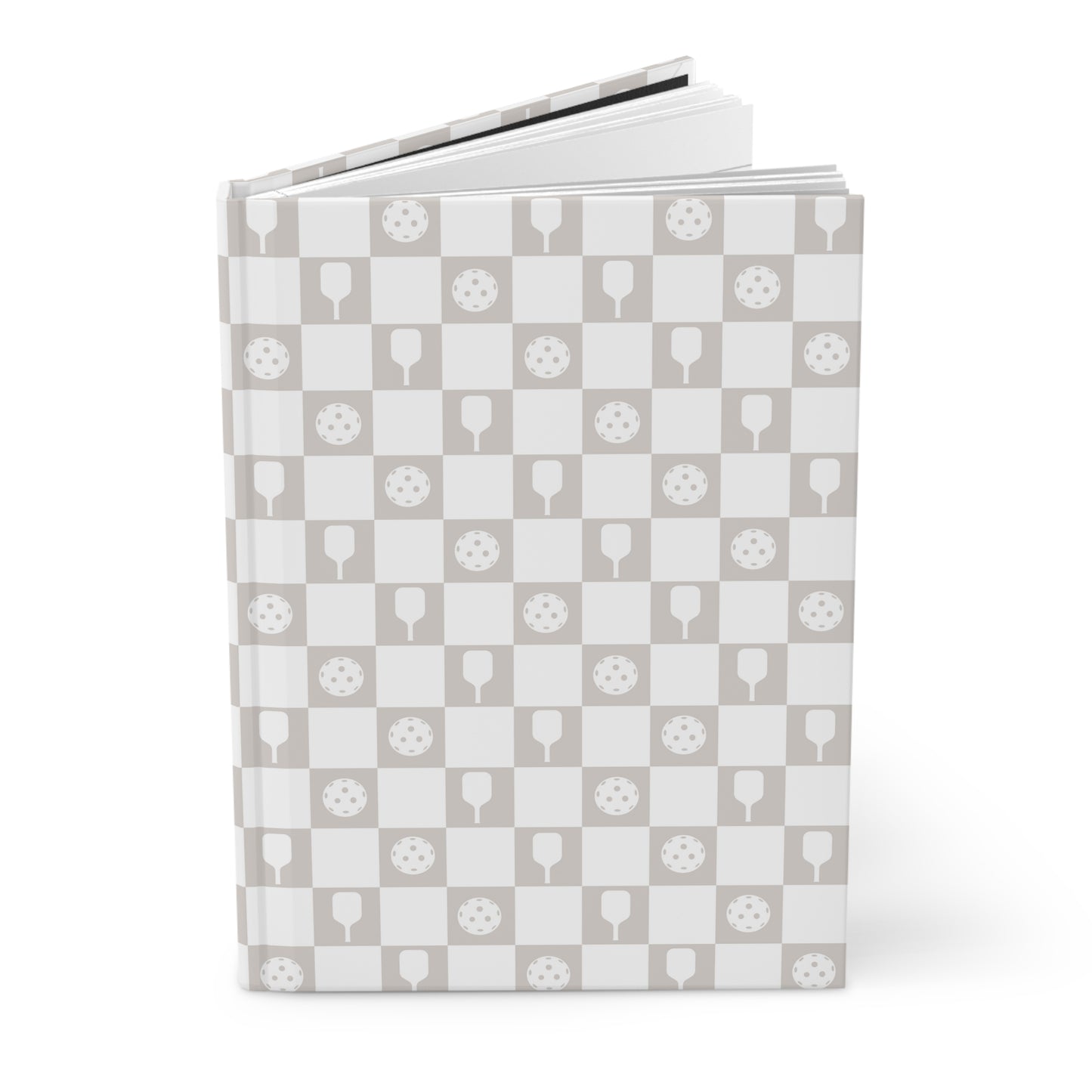 Gray Checkered PickleballHardcover Journal Matte