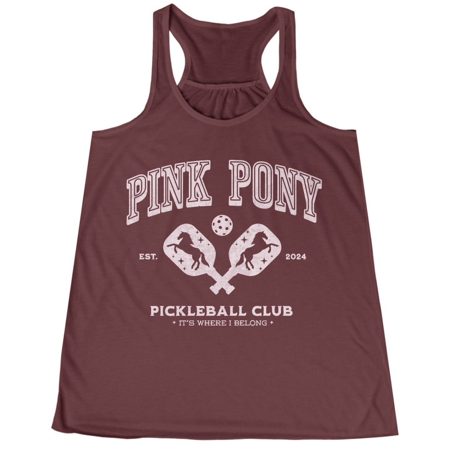 Pink Pony Pickleball Club Women's Flowy Racerback Tank