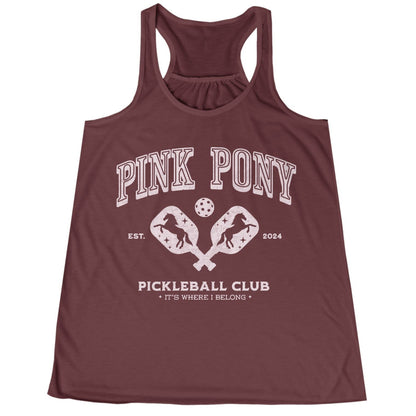 Pink Pony Pickleball Club Women's Flowy Racerback Tank