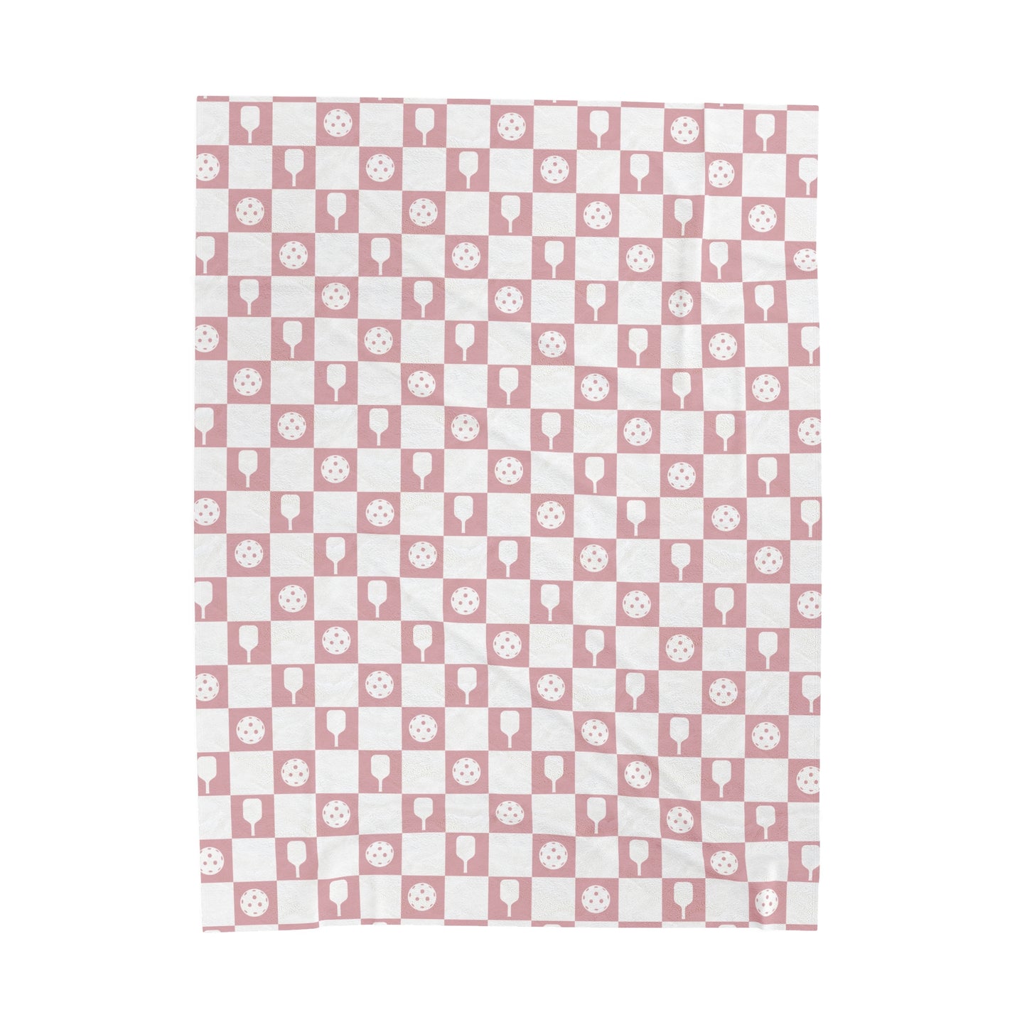 Pink Checkered Paddle Velveteen Plush Blanket