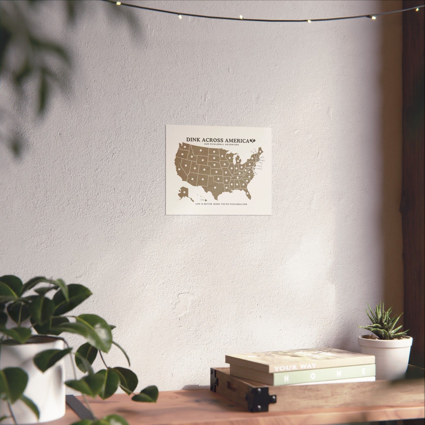 Dink Across America Vintage Fill-In-The-Pickleball Print