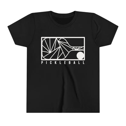 Geometric Pickleball Youth Cotton Short Sleeve Tee