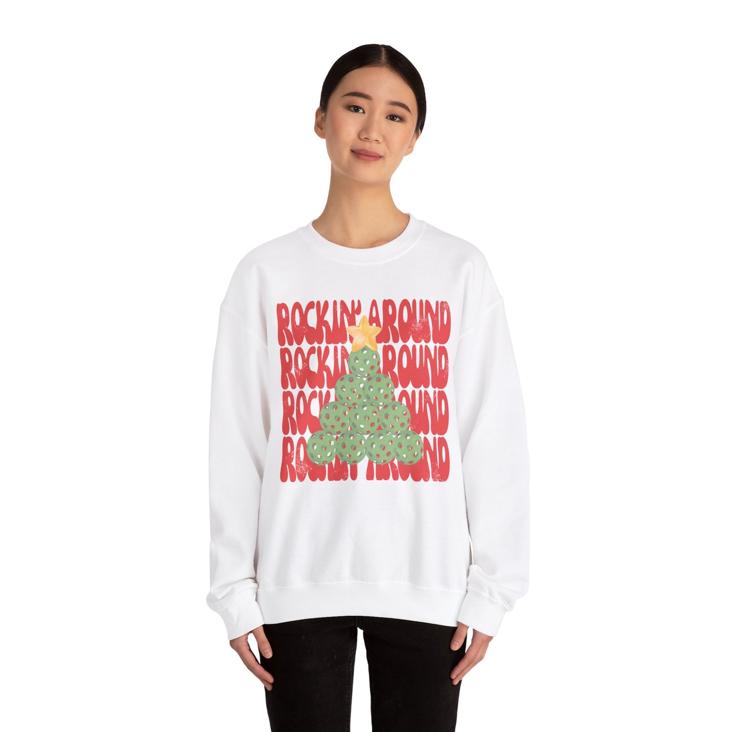 Rockin' Around The Ugly Pickleball Christmas Sweater