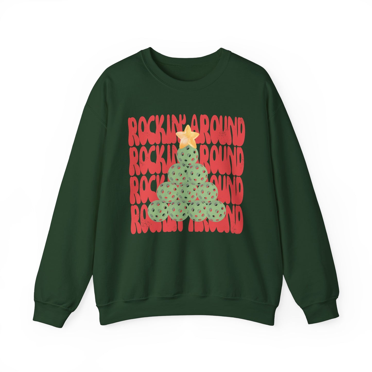 Rockin' Around The Ugly Pickleball Christmas Sweater