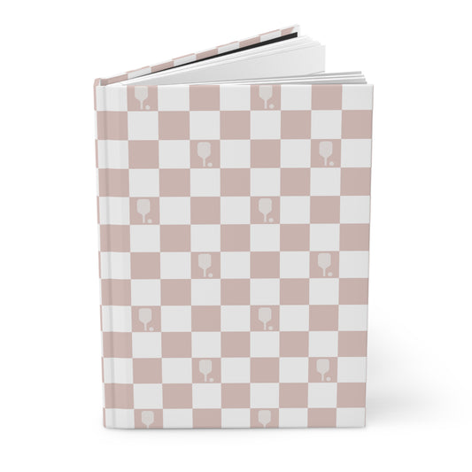 Rose Checkered Pickleball Hardcover Journal Matte