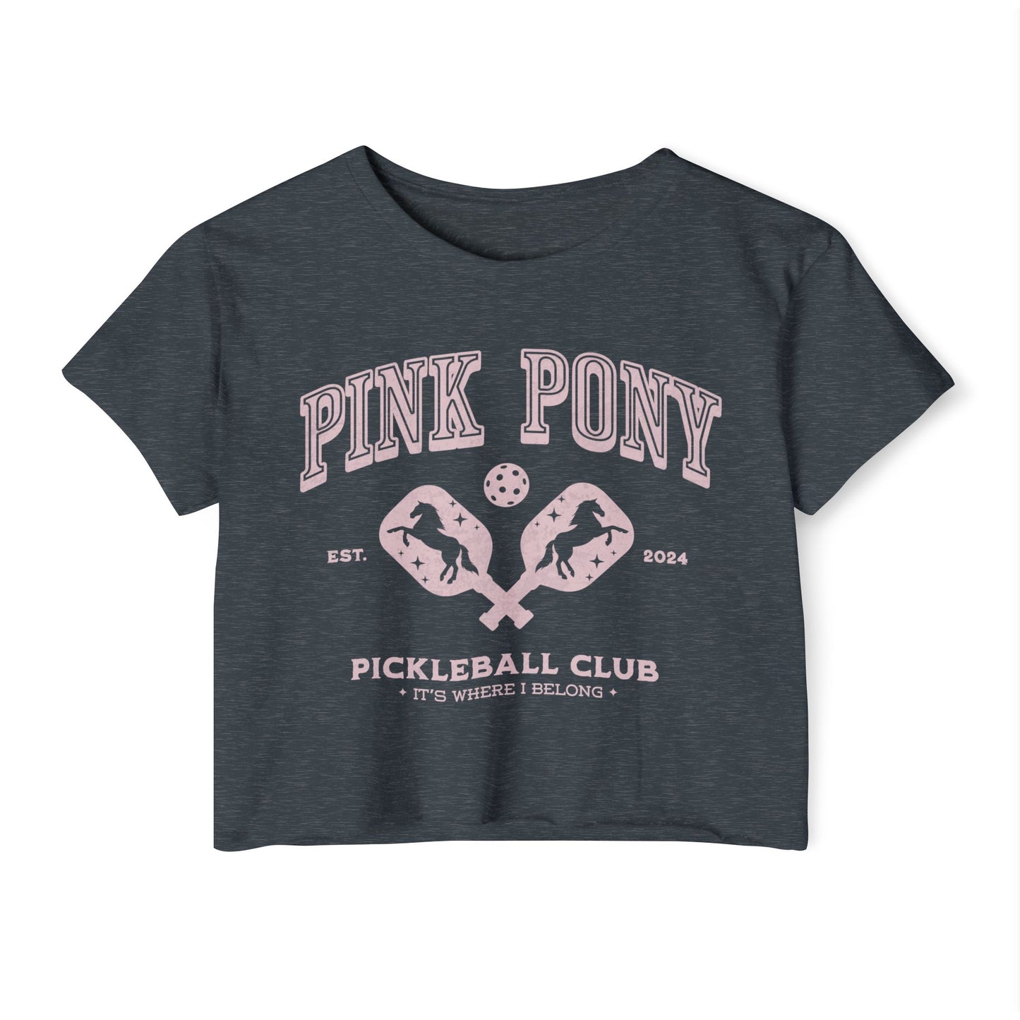 Pink Pony Raw Hem Crop Top