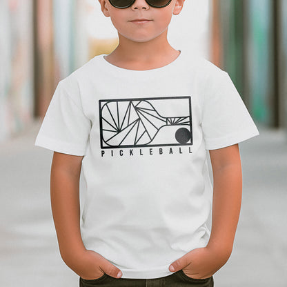 Geometric Pickleball Youth Cotton Short Sleeve Tee