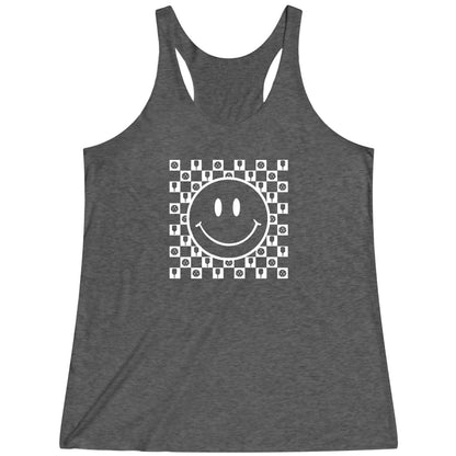 Women's Positive Pickleball Smiley Tri-Blend Racerback Tank