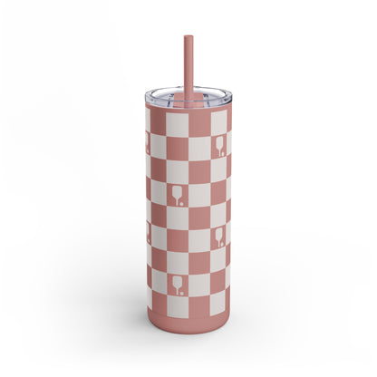 Checkered Pickleball Matte Tumbler, 20oz