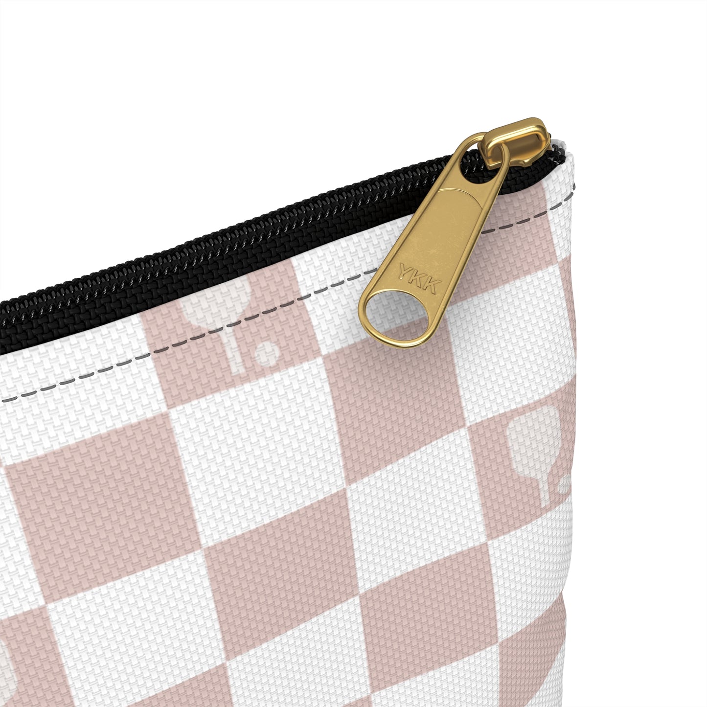 Dusty Rose Checkered Pickleball Accessory Pouch