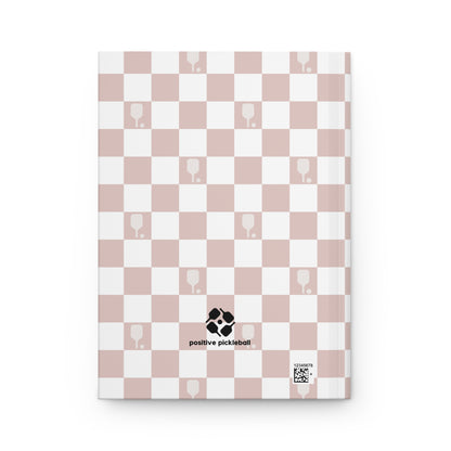 Rose Checkered Pickleball Hardcover Journal Matte