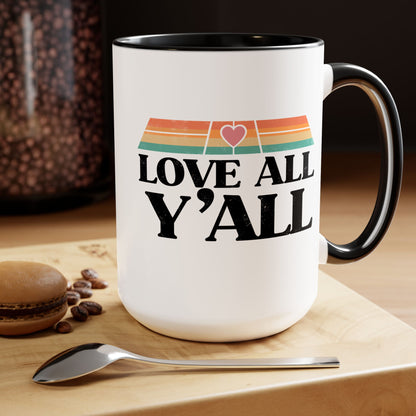 Love All Y'all Pickleball 15oz Coffee Mug