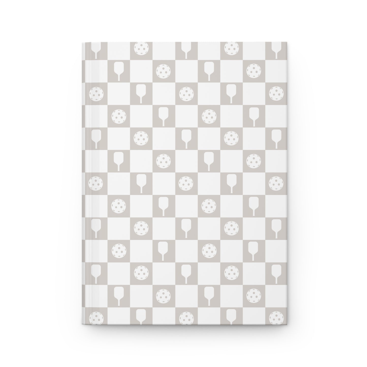 Gray Checkered PickleballHardcover Journal Matte