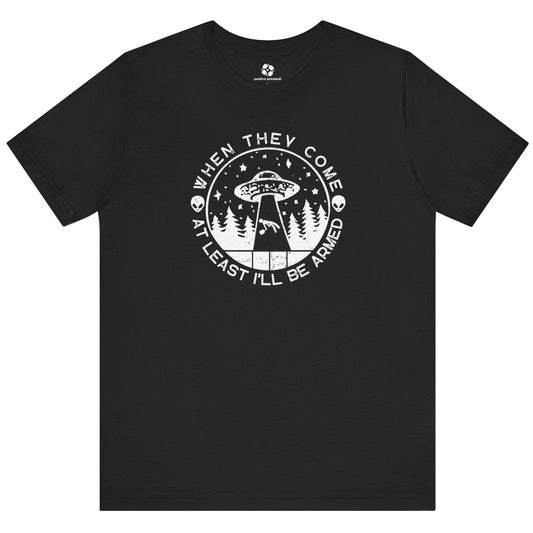 Armed Against The Aliens Unisex Cotton Tee