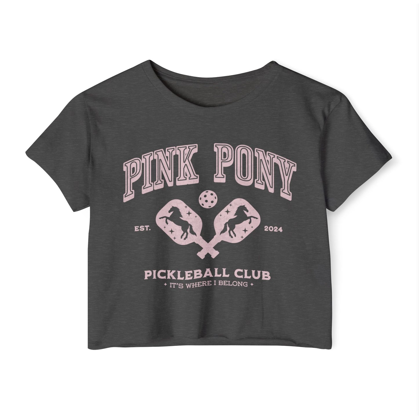 Pink Pony Raw Hem Crop Top