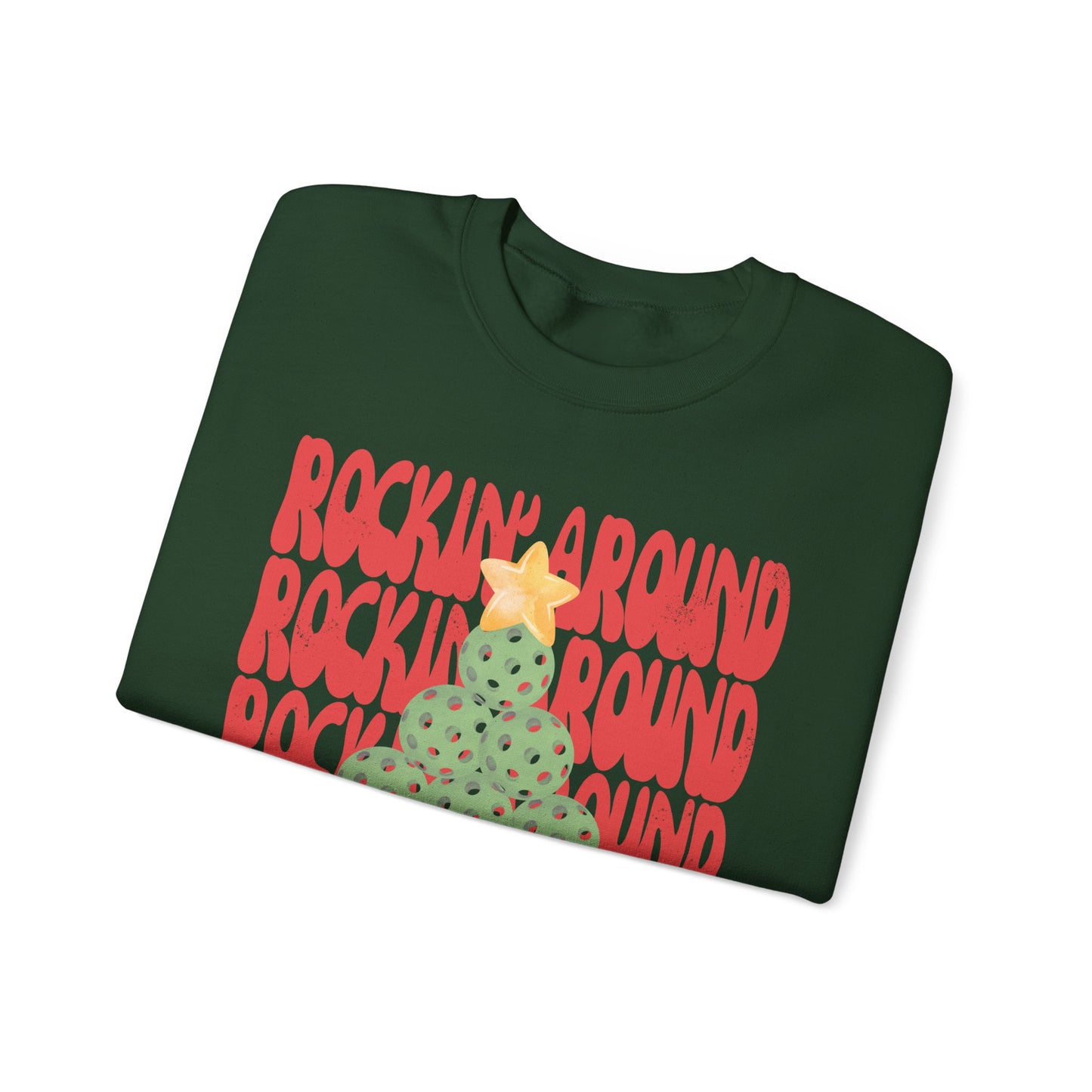 Rockin' Around The Ugly Pickleball Christmas Sweater