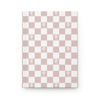 Rose Checkered Pickleball Hardcover Journal Matte