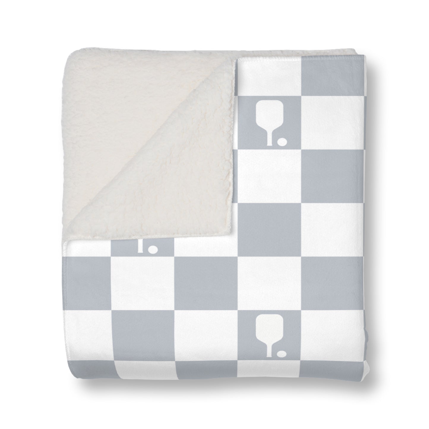 Blue Checkered Pickleball Sherpa Blanket