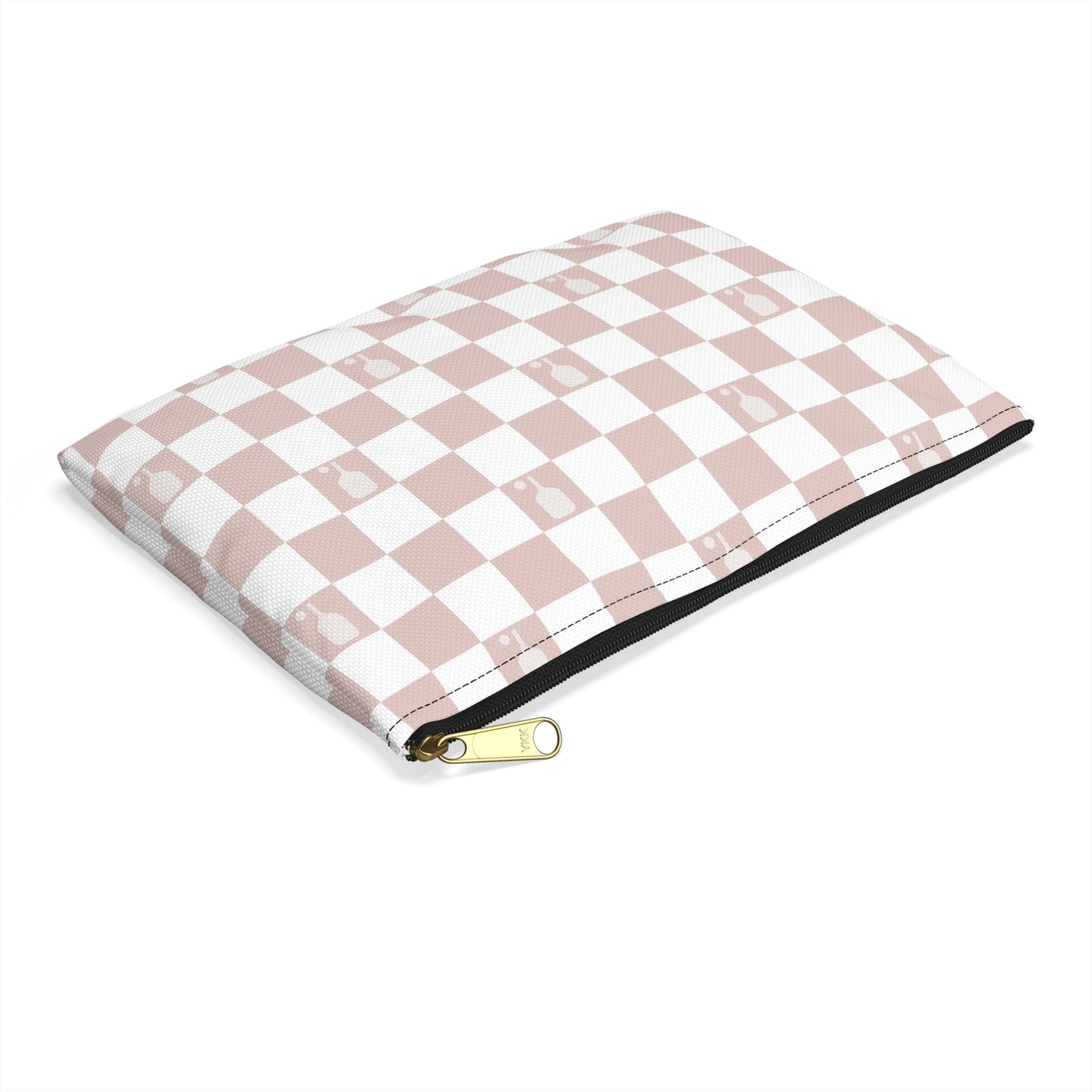 Dusty Rose Checkered Pickleball Accessory Pouch