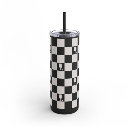 Checkered Pickleball Matte Tumbler, 20oz