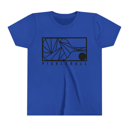 Geometric Pickleball Youth Cotton Short Sleeve Tee