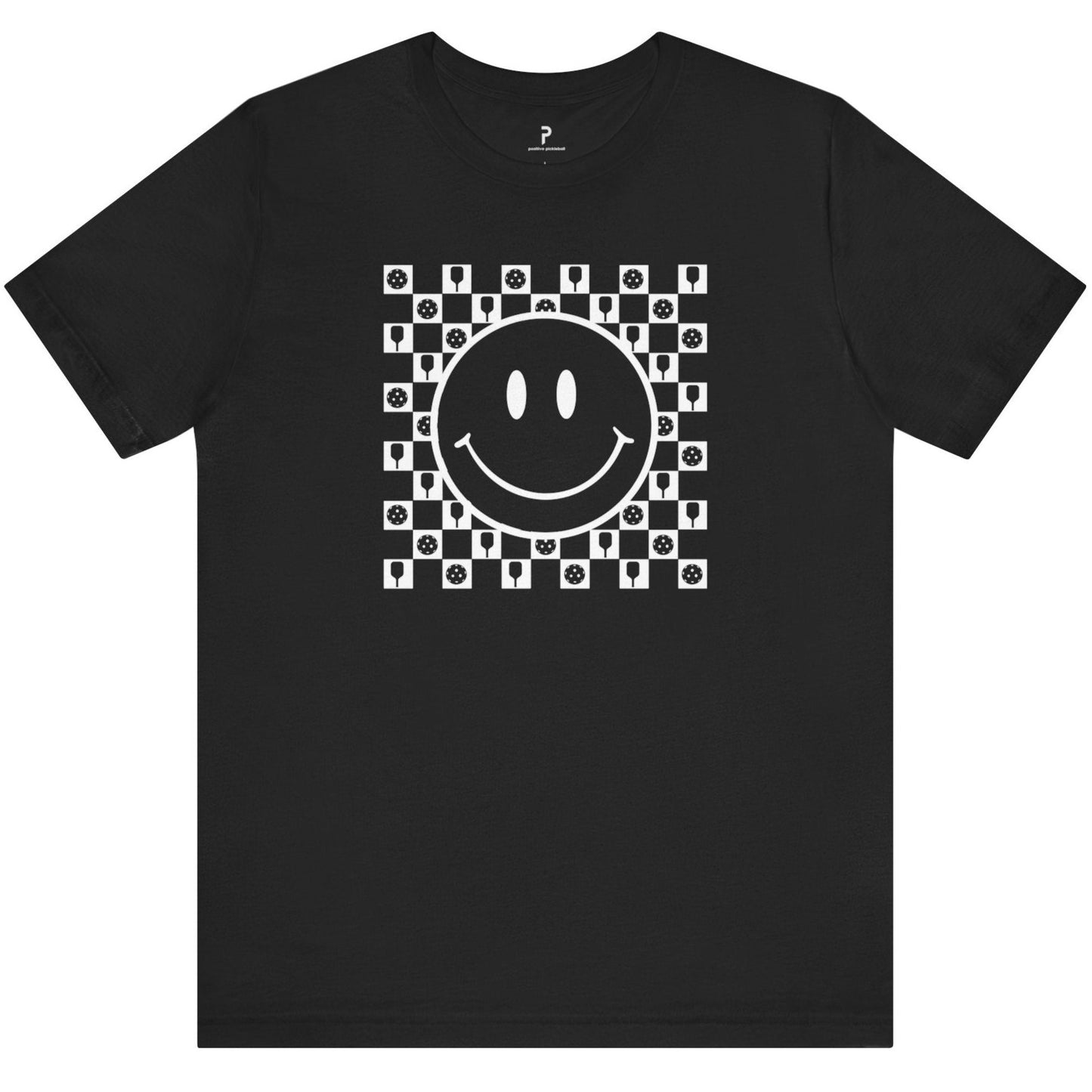 Smiley Checkered Cotton Unisex T-Shirt