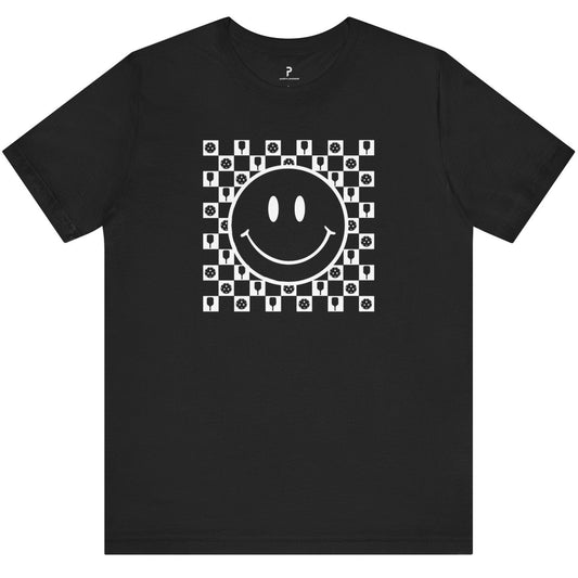 Smiley Checkered Cotton Unisex T-Shirt