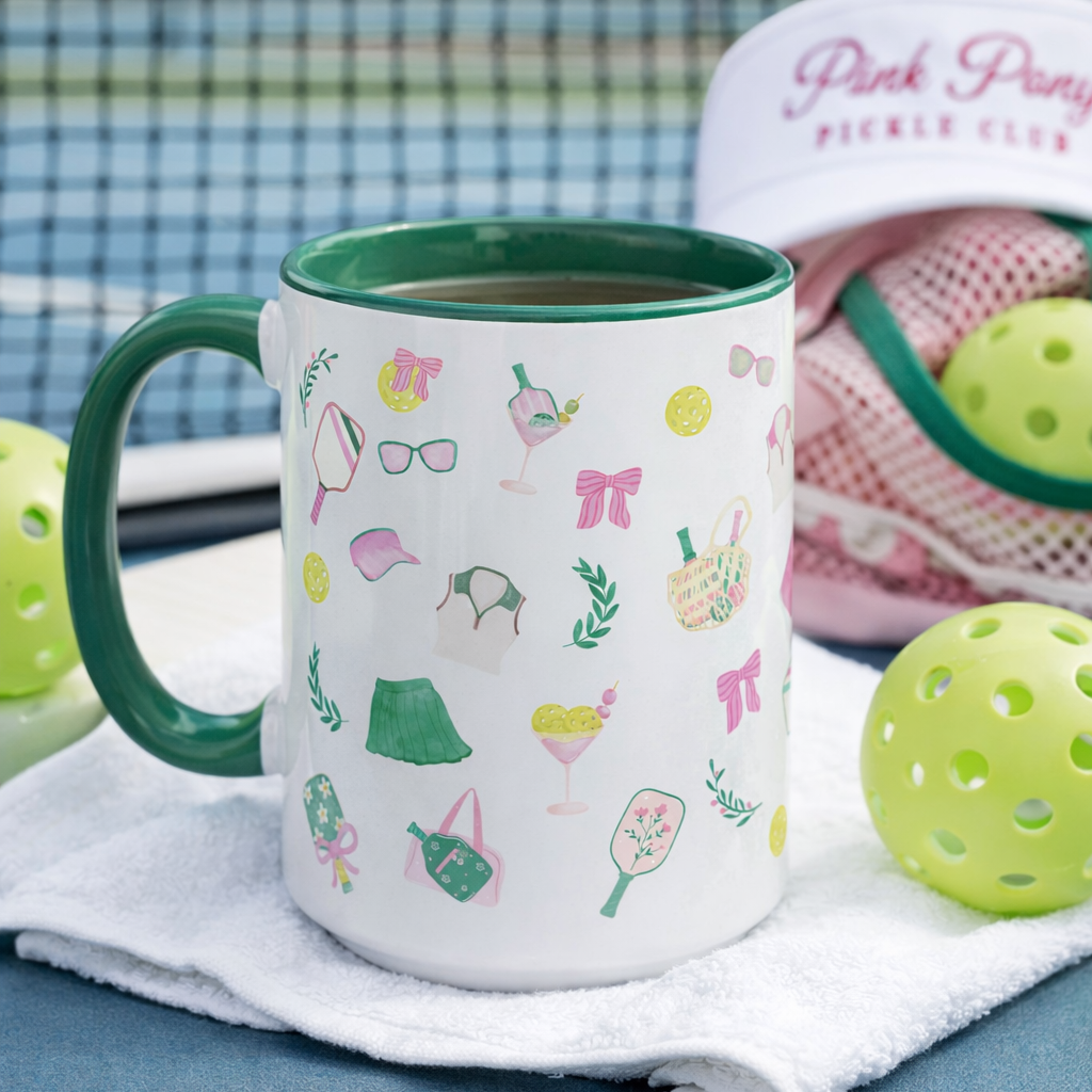 Pickleball Gift Mug for Women – 15 oz Cute Pickleball Coffee Cup
