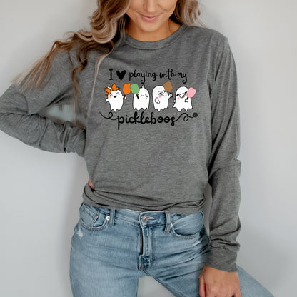 Heart My Pickleboos Unisex Long Sleeve Tee