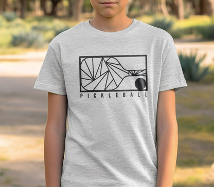 Geometric Pickleball Youth Cotton Short Sleeve Tee